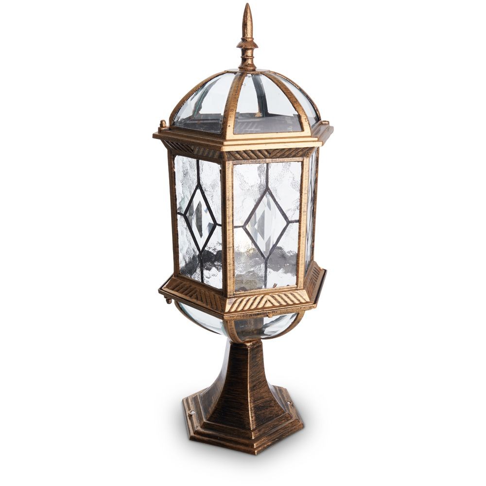 Уличные светильники на постамент Уличный светильник Feron PL171 шестигранный на постамент 60W E27 230V, черное золото 11339