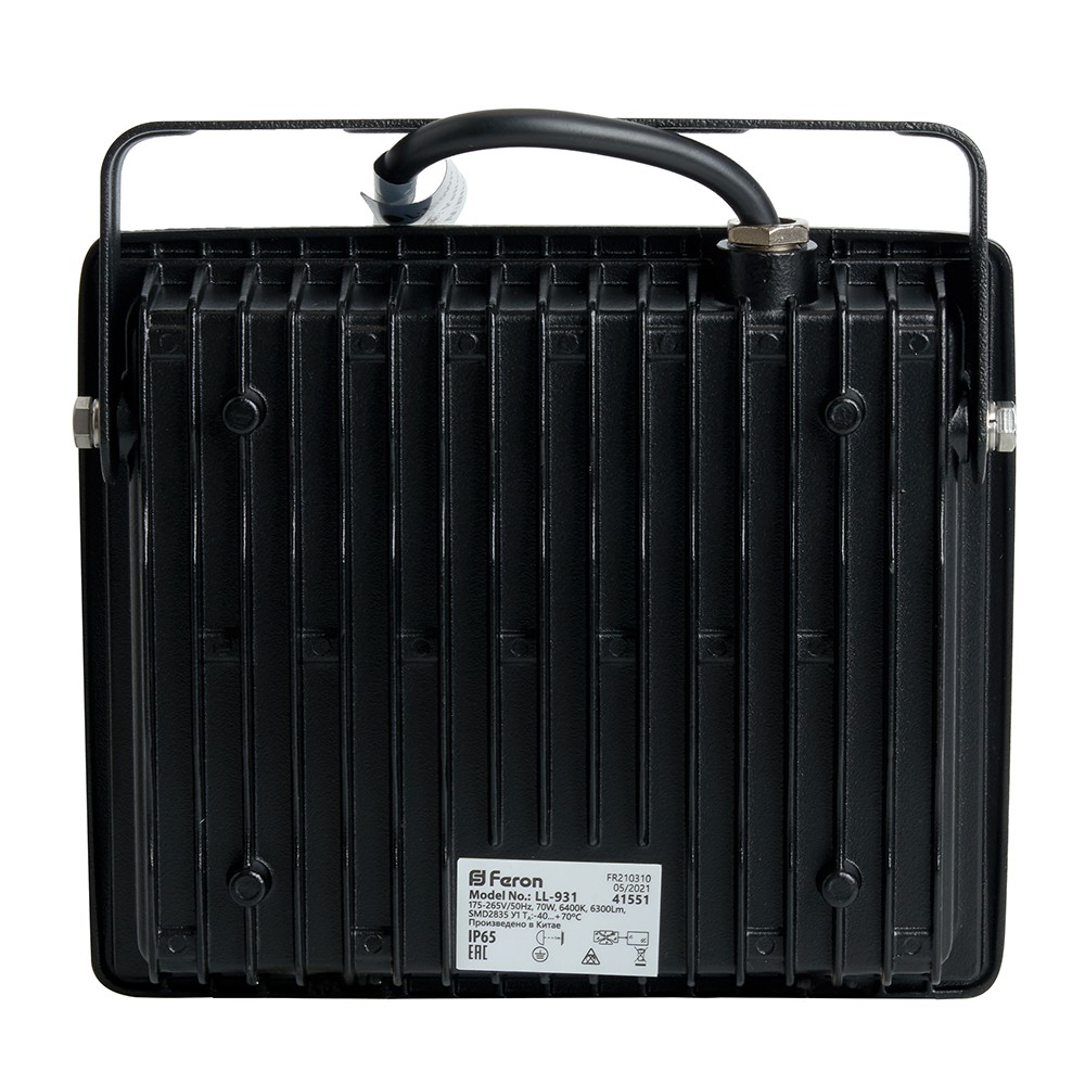 Прожекторы светодиодные Светодиодный прожектор Feron LL-931 IP65 70W Черный 6400K 41551 