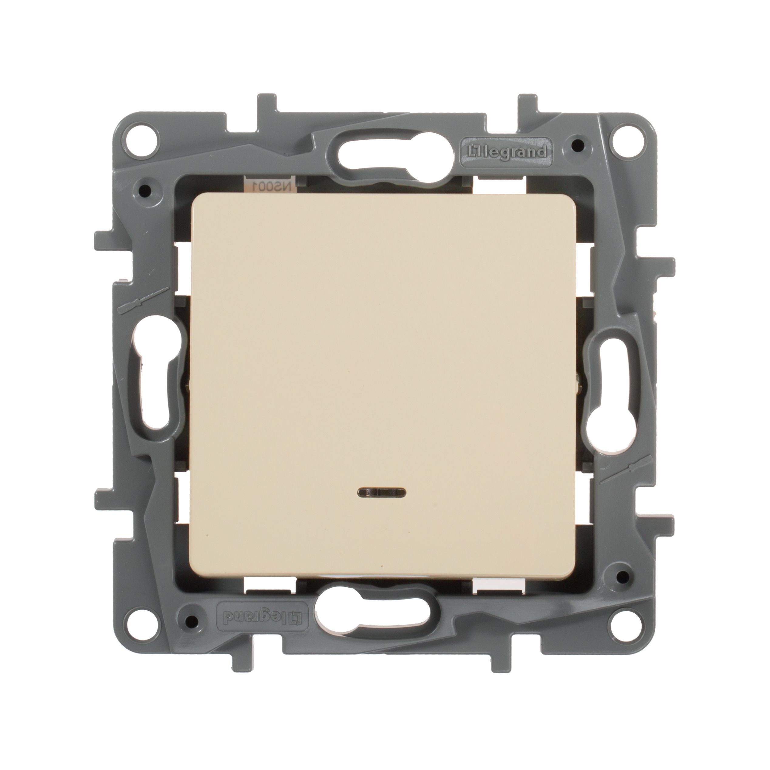 Legrand Etika Слоновая кость Выключатель Legrand Etika слоновая кость 1-клавишный с подсветкой, 10А, винт. клем. 672303