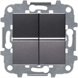 Механизмы ABB Zenit Антрацит Выключатель двухклавишный 16А ABB ZENIT (антрацит)