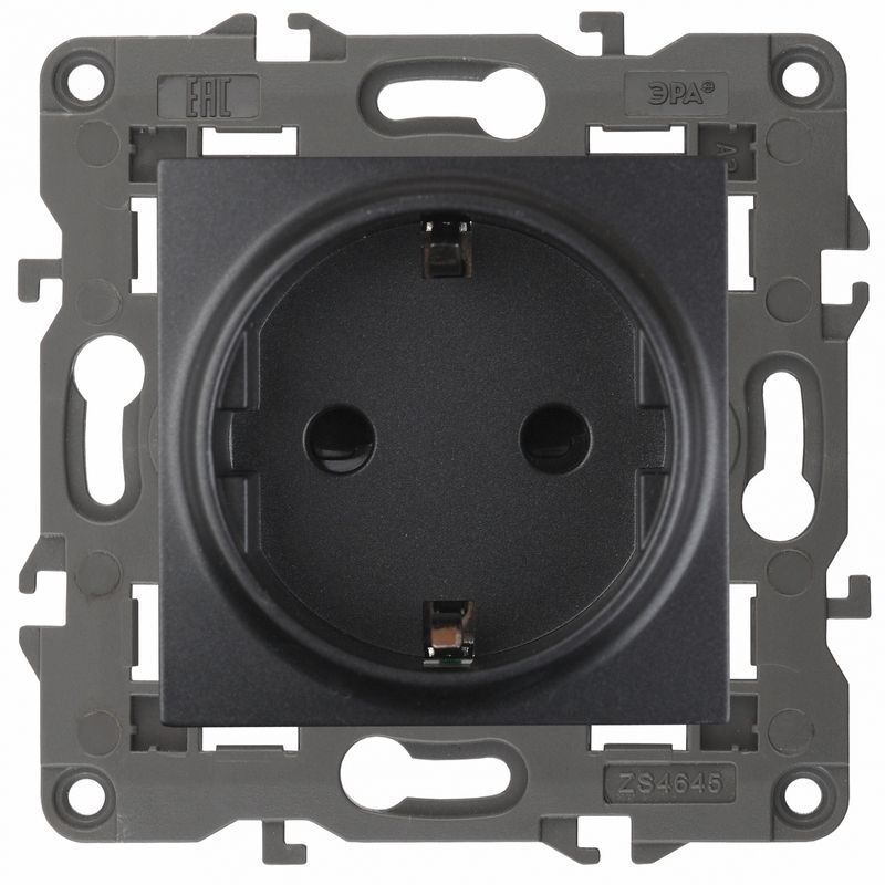 Розетки и выключаиели ЭРА Elegance Антрацит Розетка ЭРА Elegance Антрацит с/з 14-2101-05 Б0034269