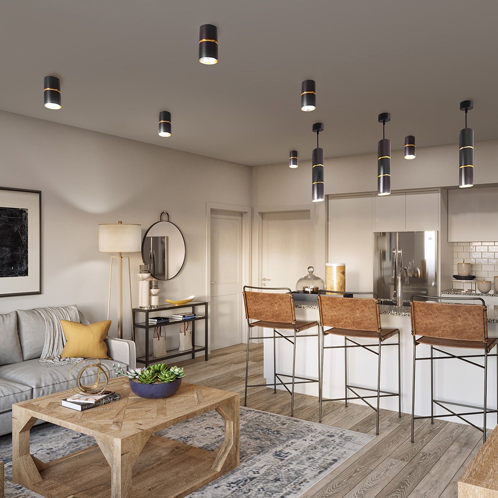 Светильники споты светодиодные Светильник спот потолочный Feron ML186 Barrel ZEN GU10 чёрный золото 48639 