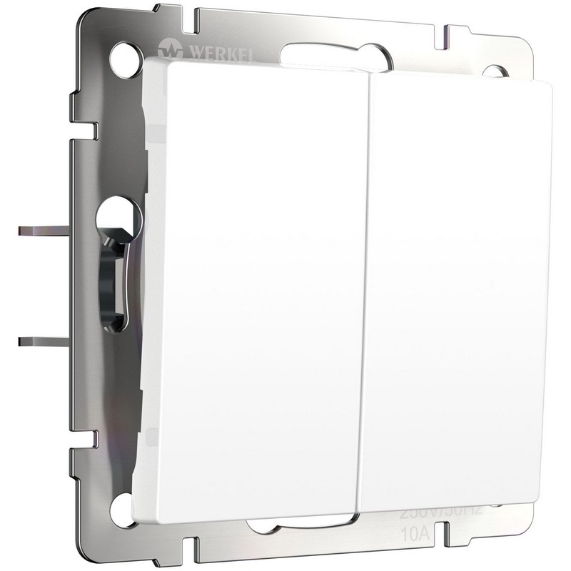 Werkel Белый матовый механизмы Выключатель Werkel двухклавишный с самовозвратом (белый матовый) W1122461