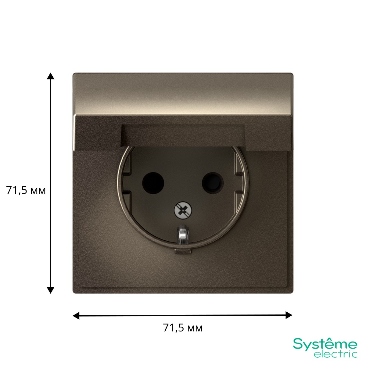 ArtGallery Мокко Розетка Systeme Electric ArtGallery Мокко с заземл. со шторк. с крышкой 16А IP20 GAL000646