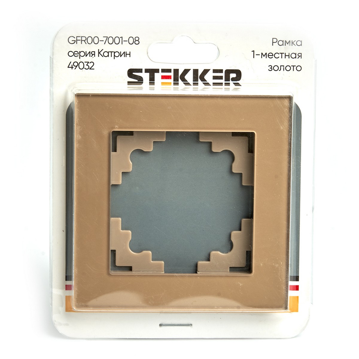 Катрин - Розетки и выключатели Stekker Рамка 1-местная стекло STEKKER GFR00-7001-08 серия Катрин золото 49032