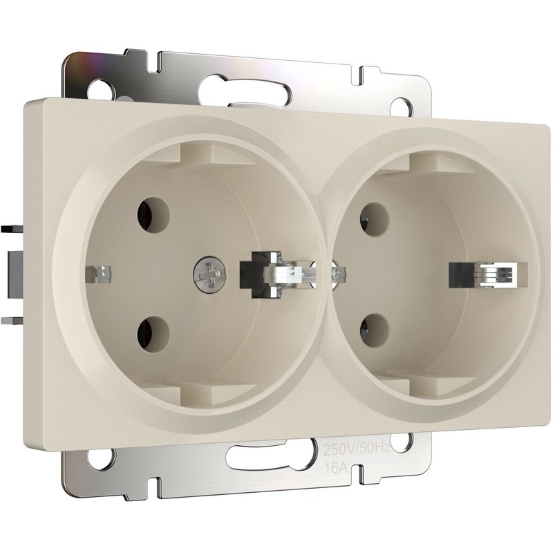 Werkel айвори матовый Розетка двойная с заземлением Werkel W1172062 айвори матовый IP20