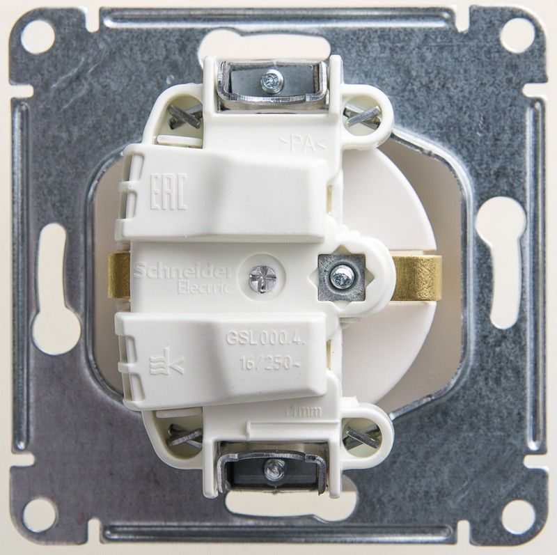 Glossa Перламутр Розетка Systeme Electric Glossa Перламутр с заземлением, 16А механизм GSL000643
