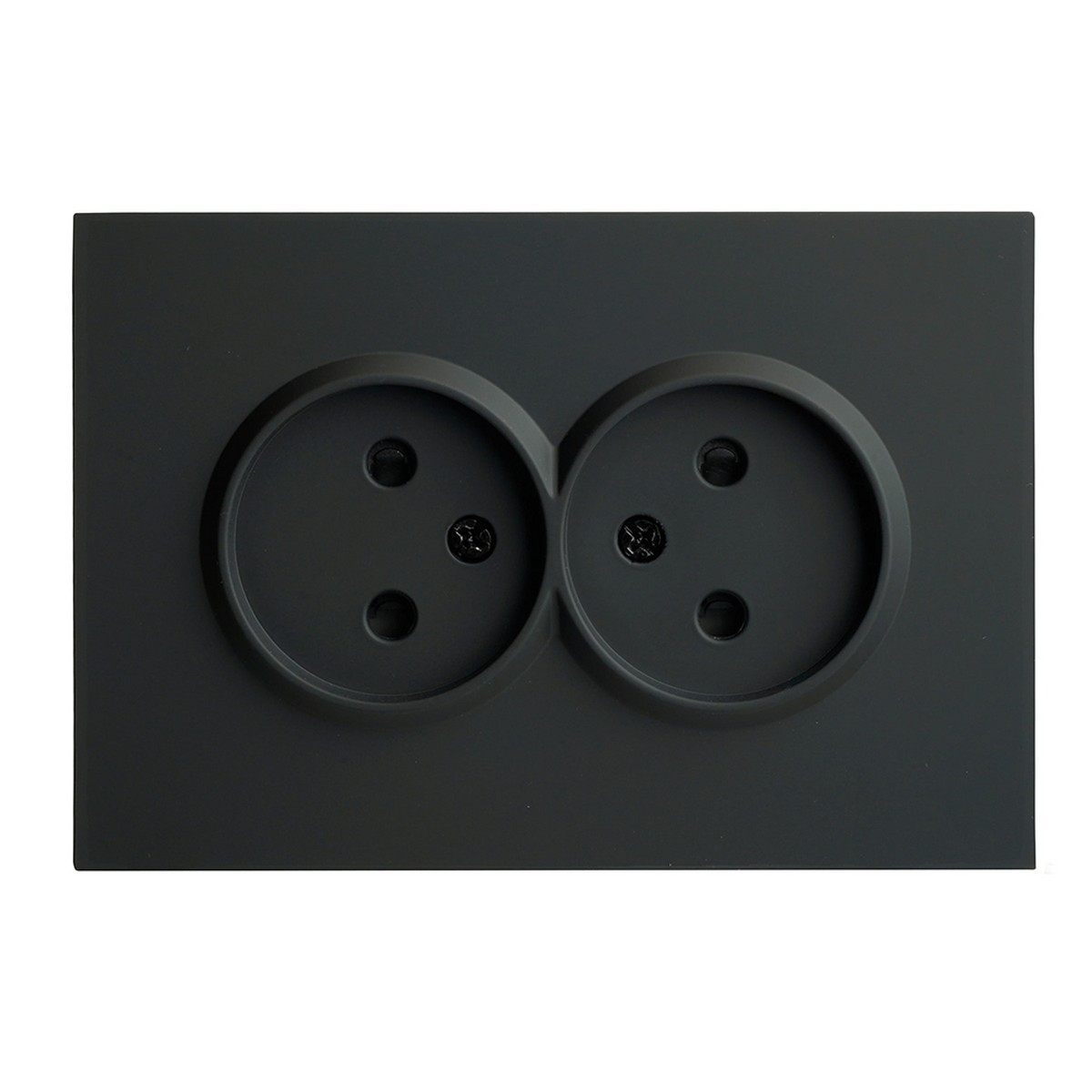 Эмили - Розетки и выключатели Stekker Розетка 2-ая с защитной шторкой б/з 16А STEKKER Эмили RST16-5116-05 черный уголь soft touch 49851