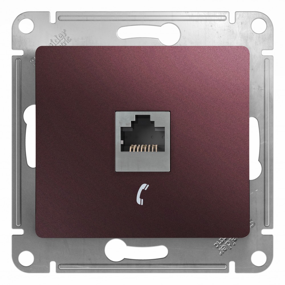 Glossa Баклажан Розетка телефонная Systeme Electric Glossa Баклажановая RJ11 GSL001181T