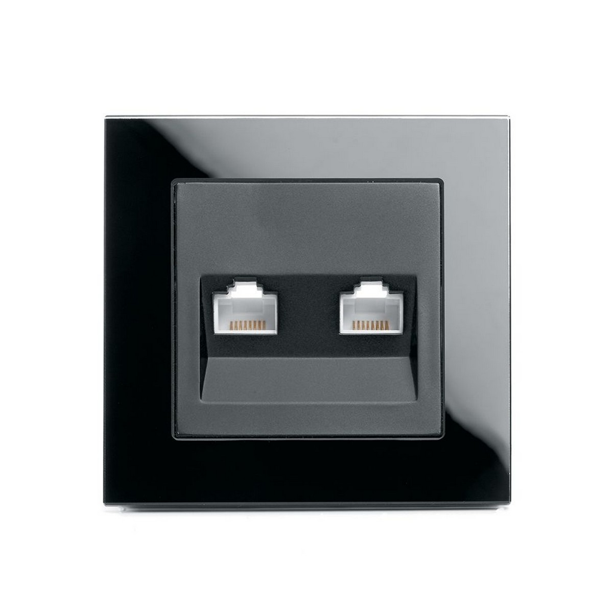 Катрин - Розетки и выключатели Stekker Розетка компьютерная 2-местная RJ-45 STEKKER GLS00-7006-05 Катрин черный 39509