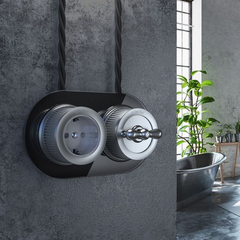 Werkel Ретро Рамка Werkel на 2 поста Favorit Runda (Черный) W0025108