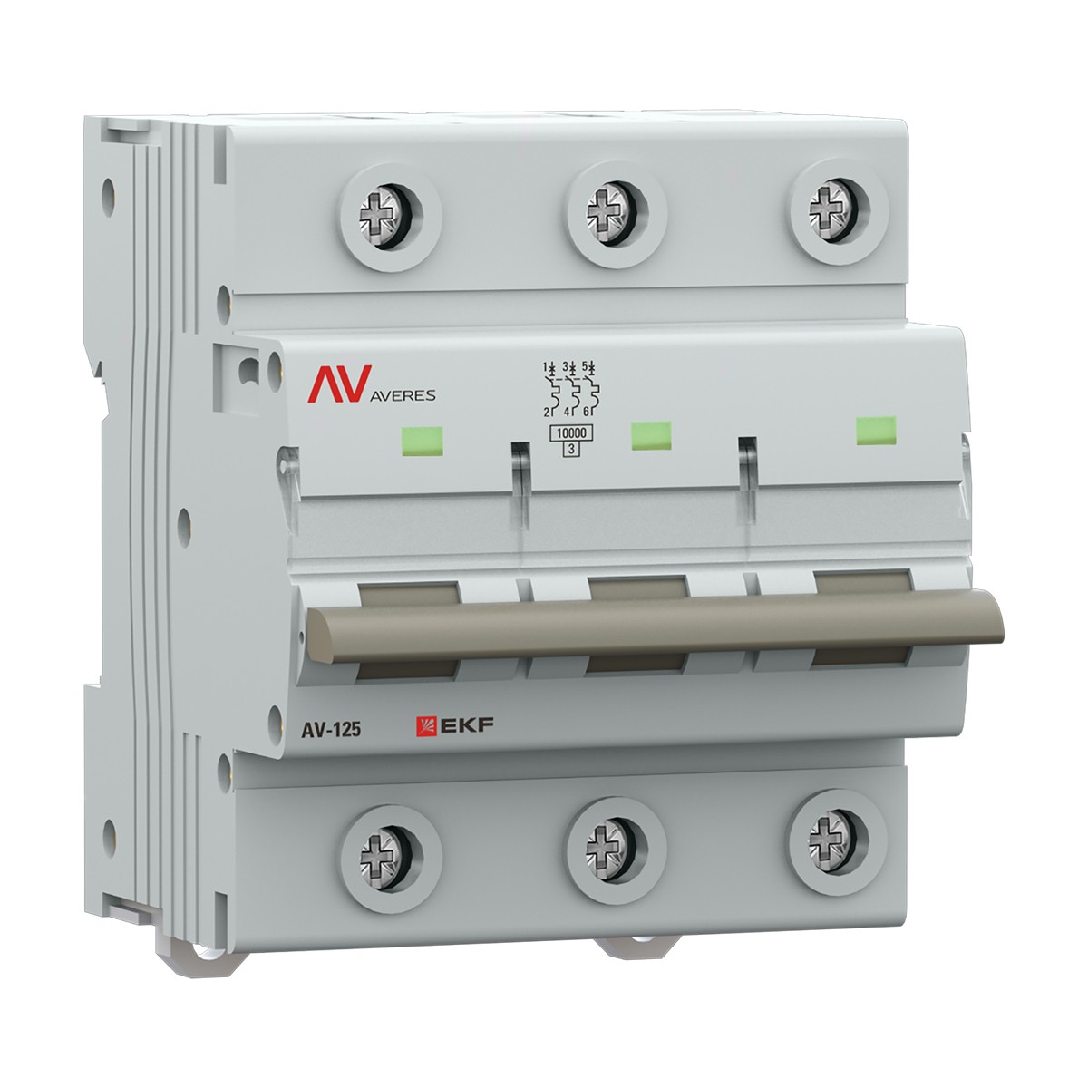 3 полюсные (трехполюсные) Автоматический выключатель EKF AV-125 3P 125A (C) 10kA AVERES mcb125-3-125C-av 