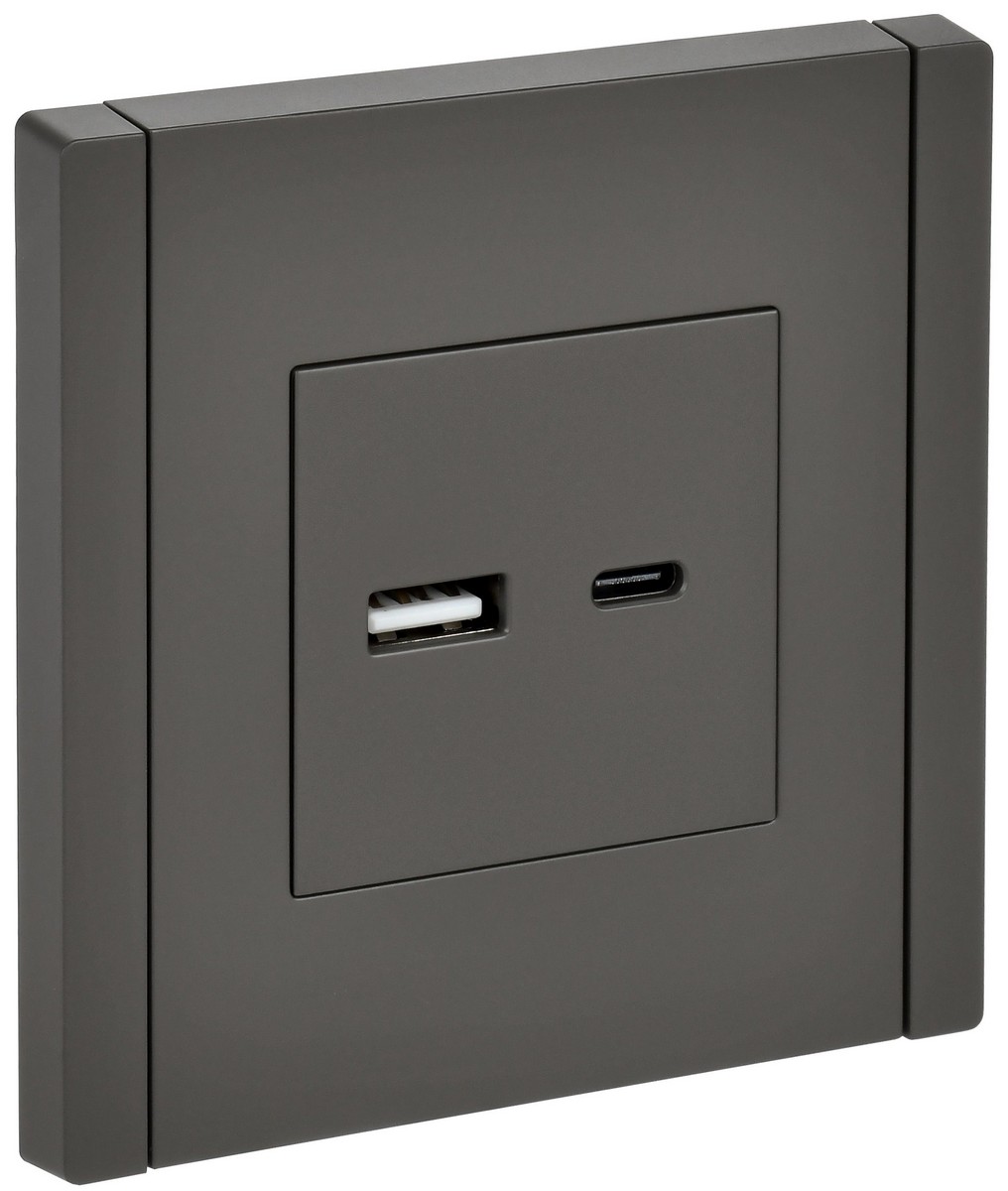 IEK FORTE&PIANO Серый Розетка IEK FORTE&PIANO Серый USB A+C 18Вт FP351