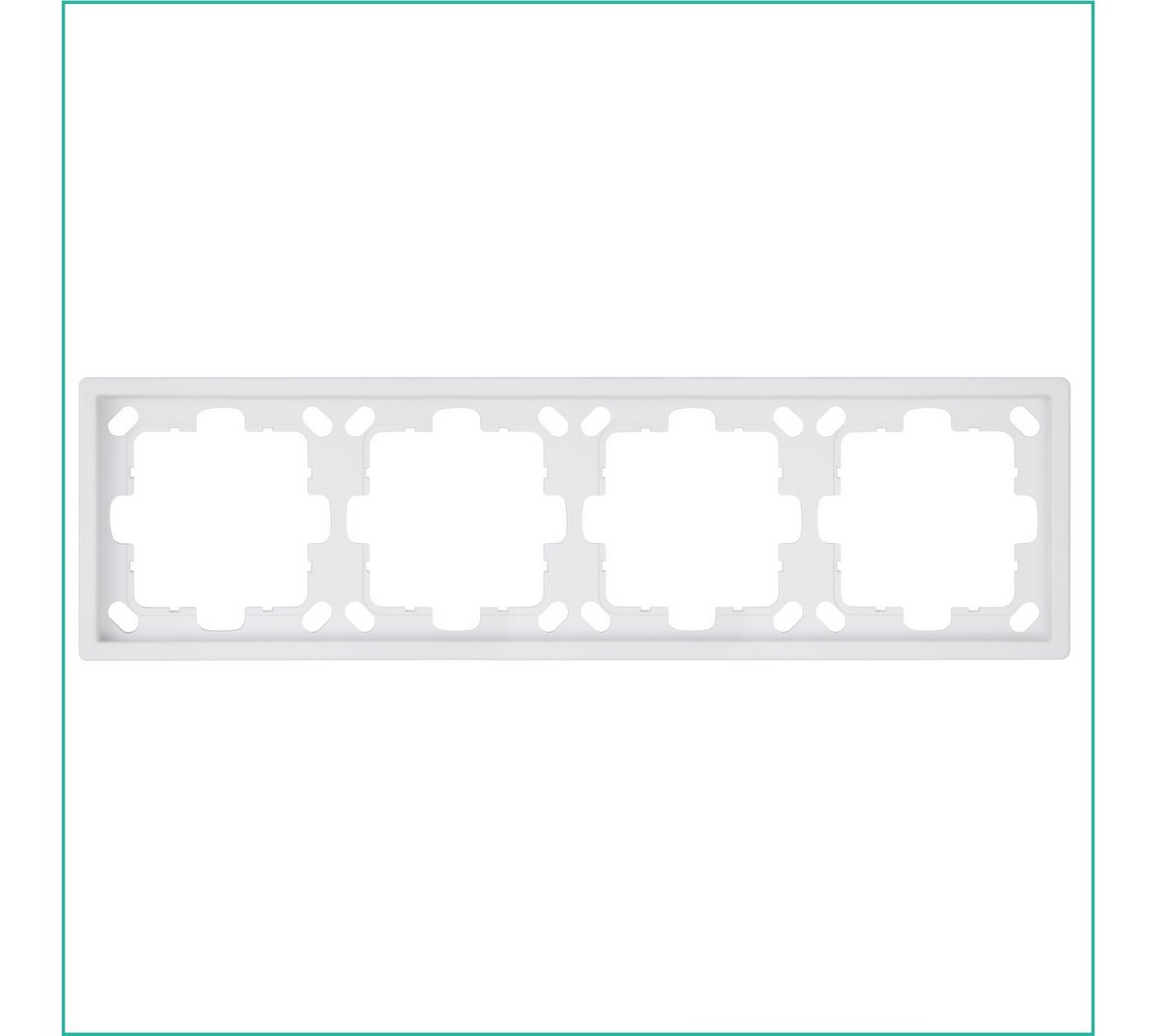 JASMART FD - розетки и выключатели Рамка JASMART FD 4-постовая Белый матовый (soft touch) 1004PWM