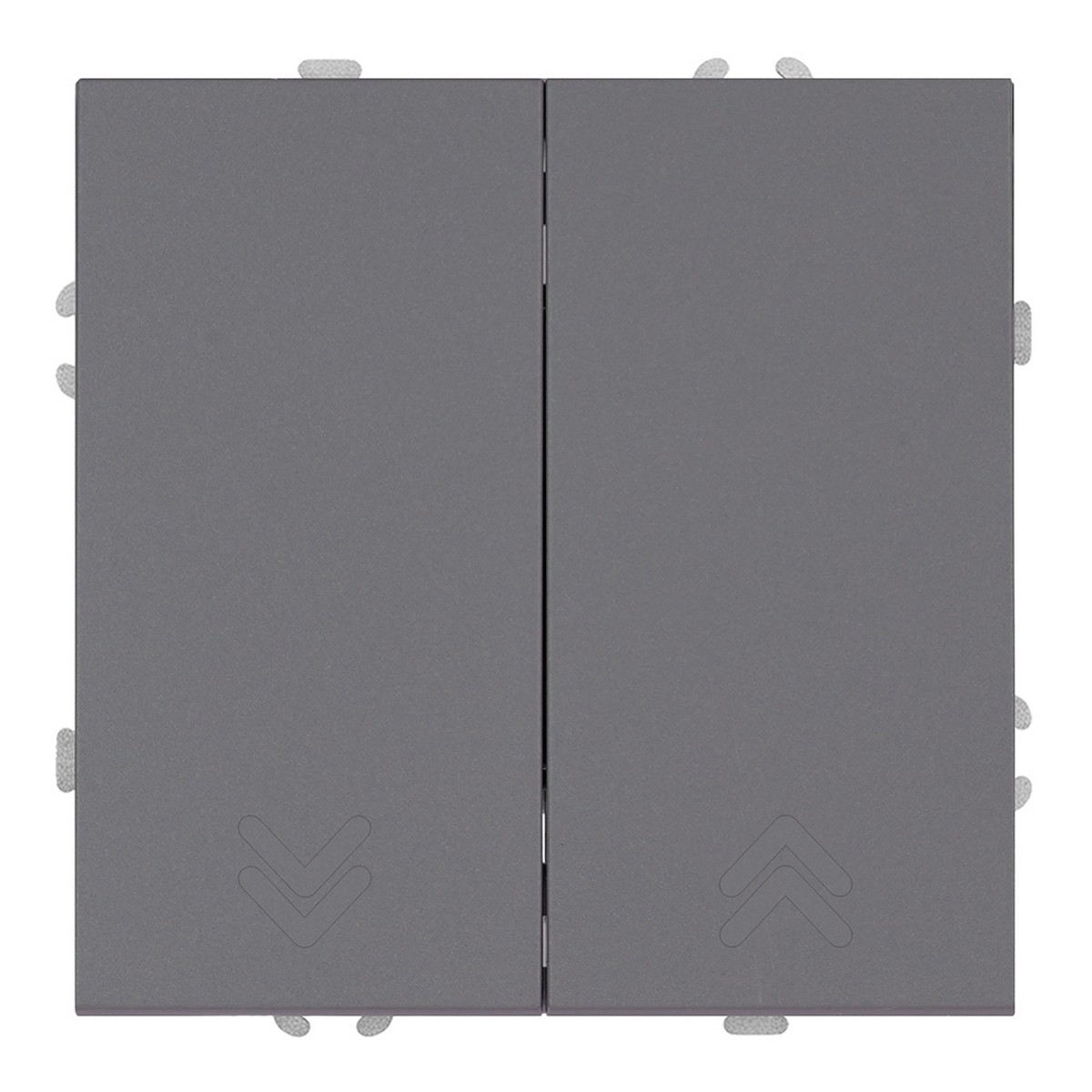 Эмили - Розетки и выключатели Stekker Переключатель 2-клавишный STEKKER Эмили RSW10-5107-10ZK платиново-серый soft touch 50241