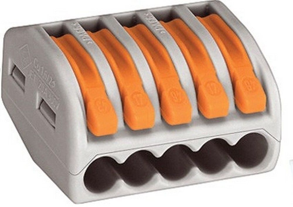 WAGO клемма с рычагами 222-415 для 5-и медных проводов до 4 мм