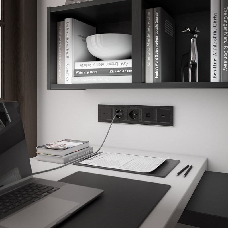 Werkel Черный матовый механизмы Розетка Werkel Ethernet RJ-45 (черный матовый) W1181008