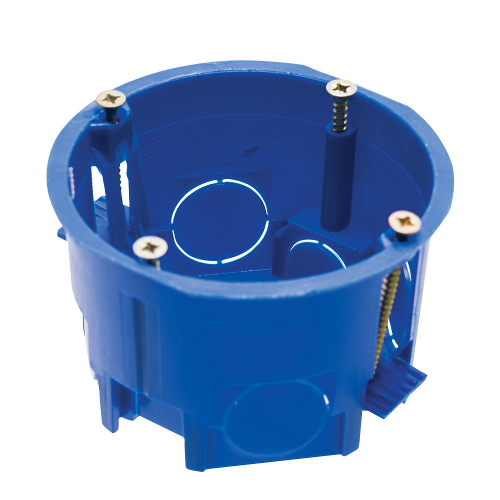 Подрозетник STEKKER EBX20-02-2 68*45мм с лапками для полых стен, синий 39294