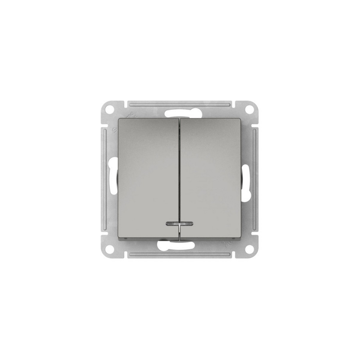 AtlasDesign Сталь Выключатель SE AtlasDesign Сталь 2-клавишный с подсветкой быстрозажим. клем. ATN000953S