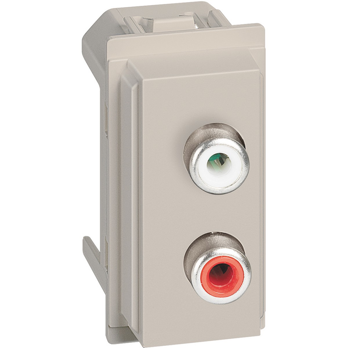 Bticino Living Now лицевые панели Песочные Розетка BT Living now Песочный с двумя разъемами RCA 1 мод KM4269R