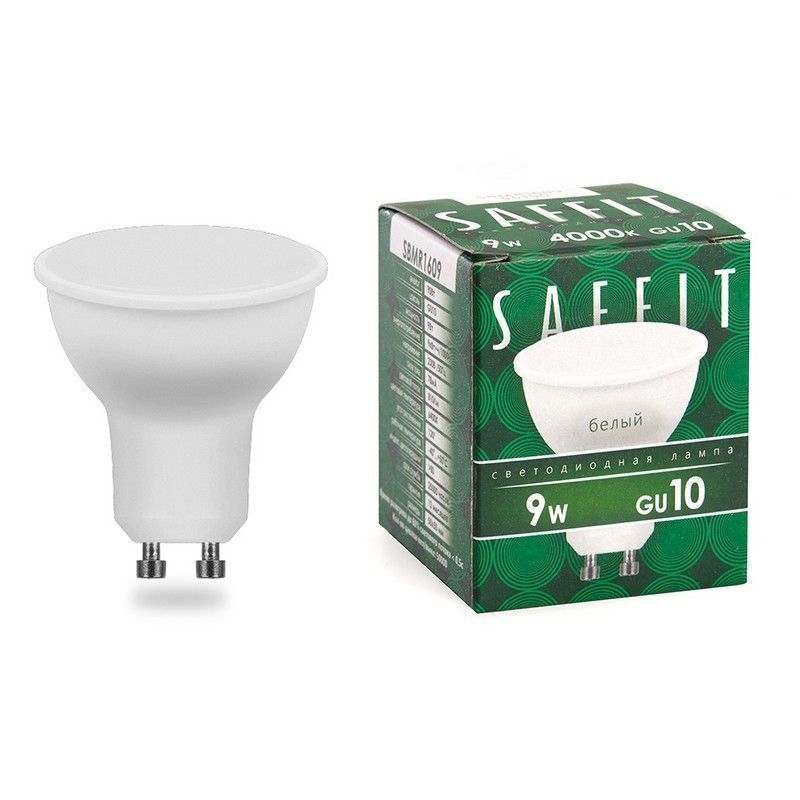 GU10 Лампа светодиодная SAFFIT SBMR1609 MR16 GU10 9W 4000K 55149 