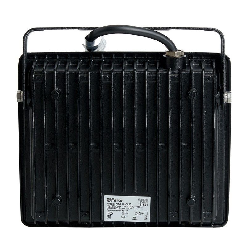 Прожекторы светодиодные Светодиодный прожектор Feron LL-931 IP65 70W Черный 6400K 41551 
