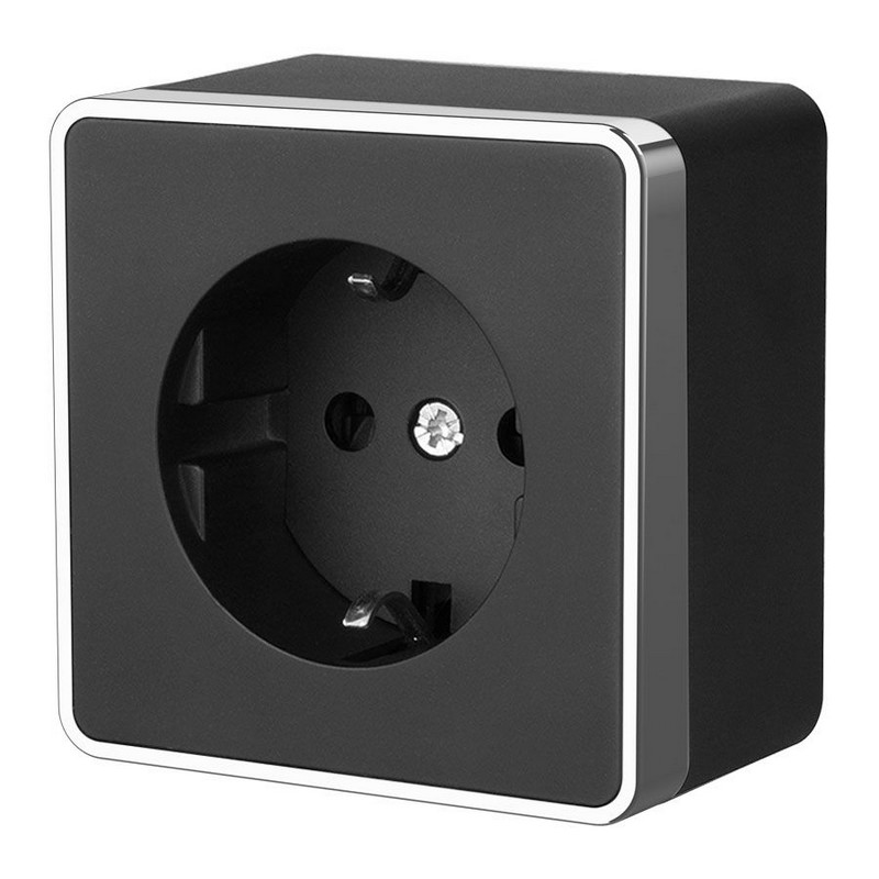 Werkel Gallant черный хром Розетка Werkel с заземлением и шторками Gallant (черный/хром) W5071135
