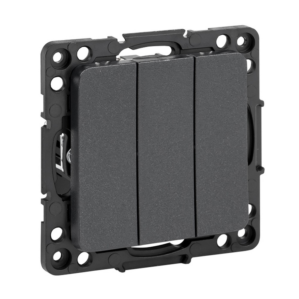 EKF Стокгольм черный Выключатель 3-кл EKF PROxima Стокгольм Черный 10А EZV10-024-10