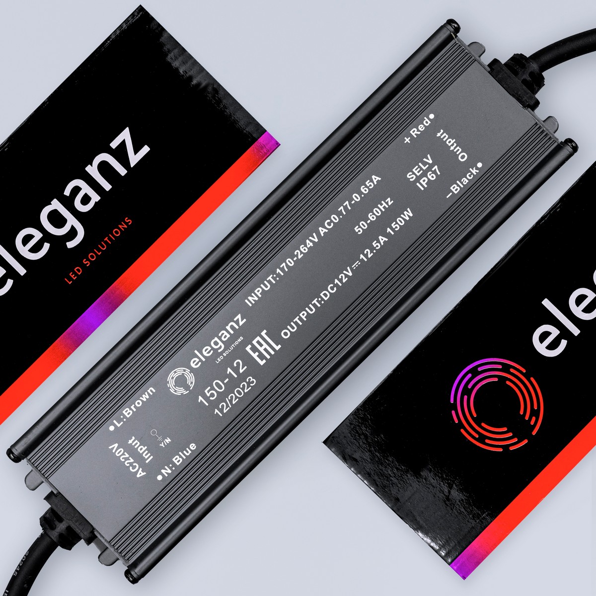 Блоки питания для светодиодной ленты Блок питания для светодиодной ленты Eleganz 12V 150W IP67 герметичный 1191 