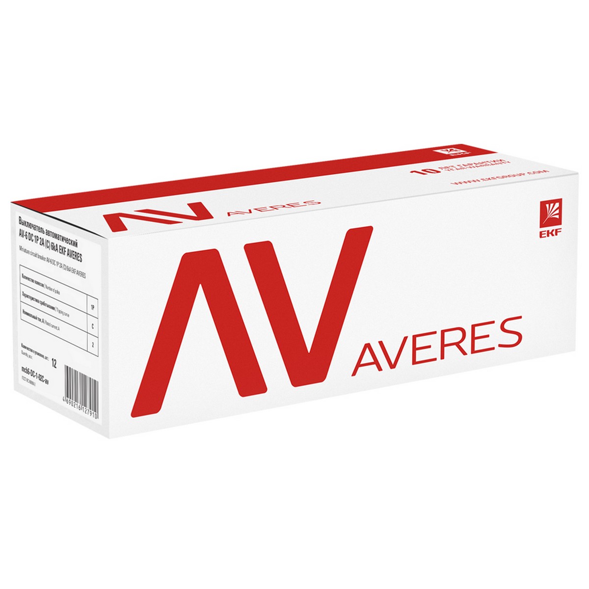 1 полюсные (однополюсные) Автоматический выключатель EKF AVERES AV-6 DC 1P 10A (C) 6kA mcb6-DC-1-10C-av 