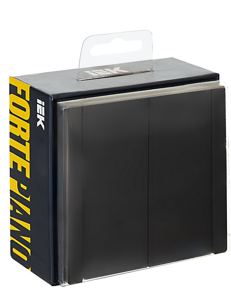 IEK FORTE&PIANO Черный Выключатель IEK FORTE&PIANO Черный 2-кл проходной с индикатором 10А FP108