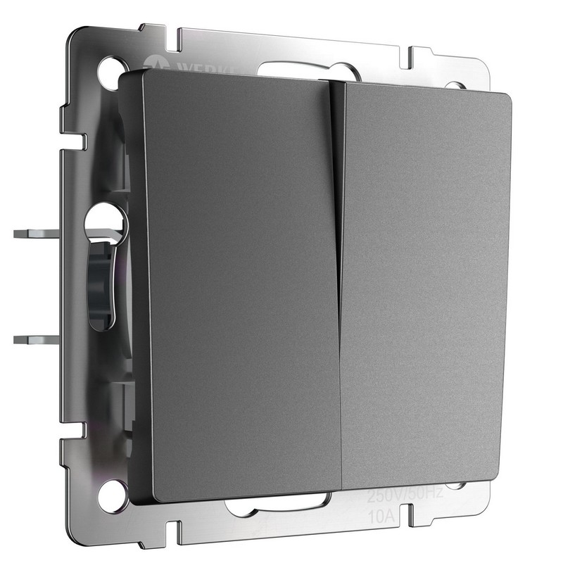 Werkel Графит матовый Перекрестный выключатель Werkel двухклавишный (графит матовый) W1123064