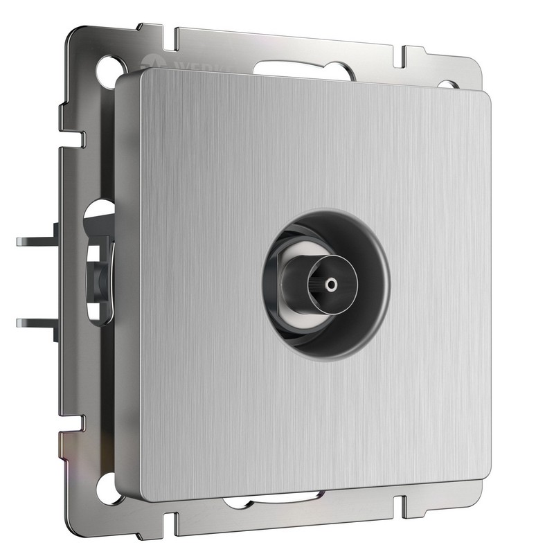 Werkel Серебряный рифленный механизмы ТВ-розетка Werkel оконечная  (cеребряный рифленый) W1183009