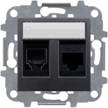 Механизмы ABB Zenit Антрацит Розетка комбинированная: телефонная + компьютерная 6UTP ABB Zenit (антрацит)