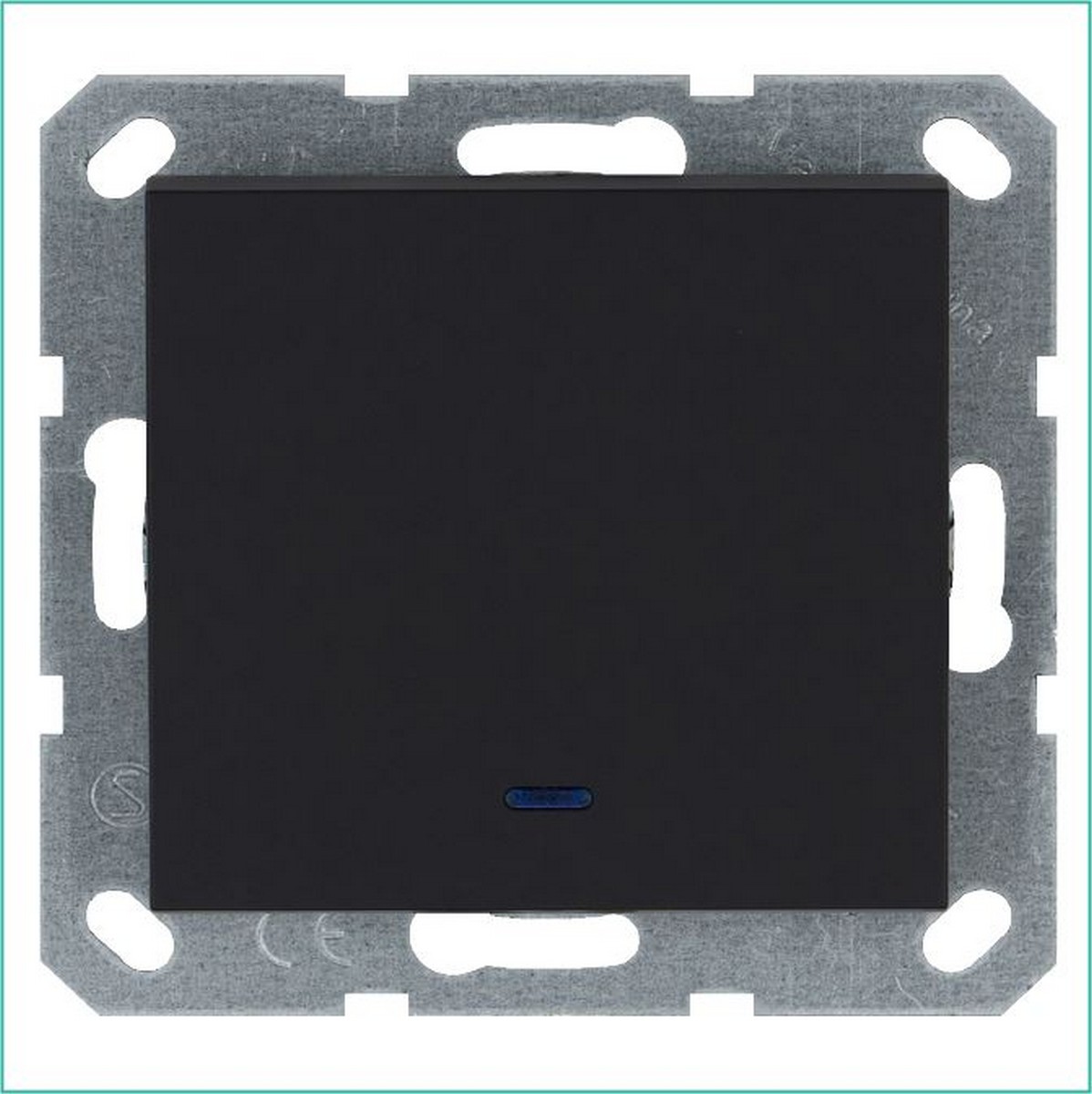 JASMART G - розетки и выключатели Выключатель одноклавишный JASMART со светодиодом Черный матовый (soft touch) G3011NPB