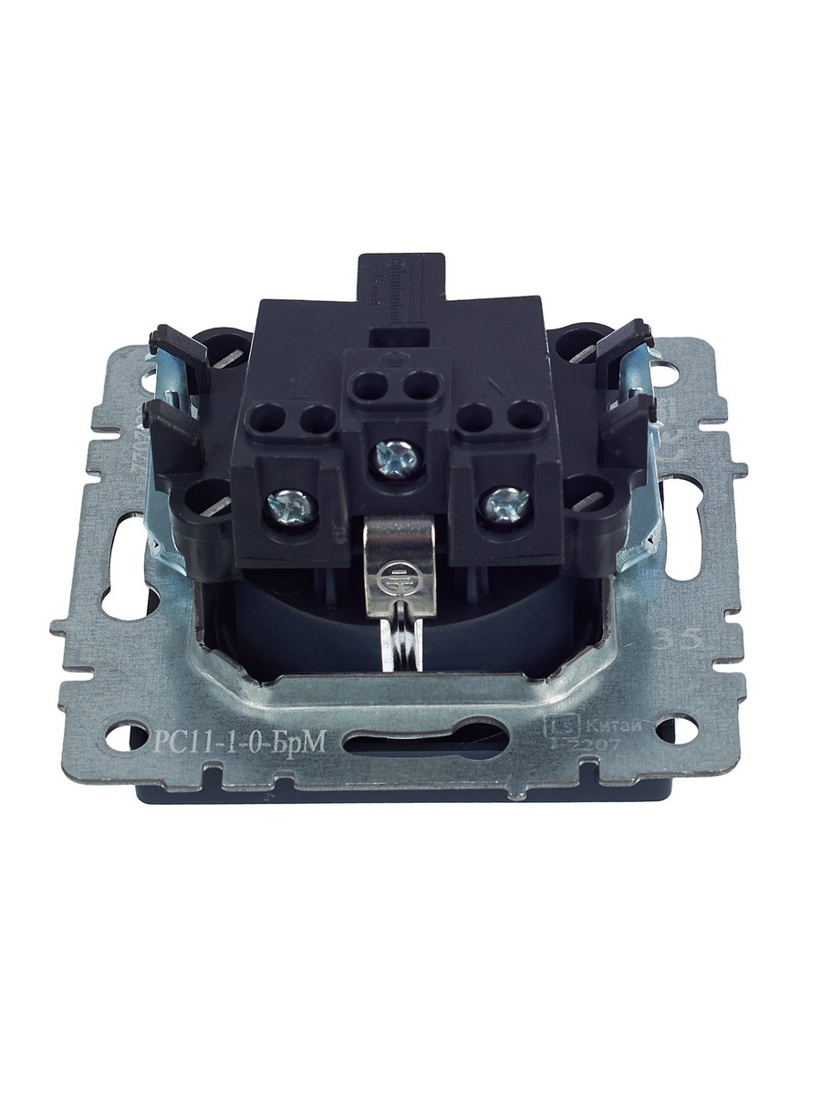 IEK Brite Маренго Розетка IEK BRITE с/з без шторок 16А РС11-1-0-БрМ маренго BR-R11-16-K35