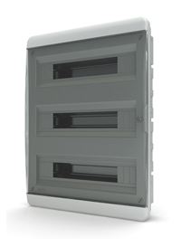 Пластиковые боксы и щиты Tekfor Щит распределительный Tekfor BVK 40-54-1 на 54 мод, встраиваемый IP41 прозрачная черная дверца