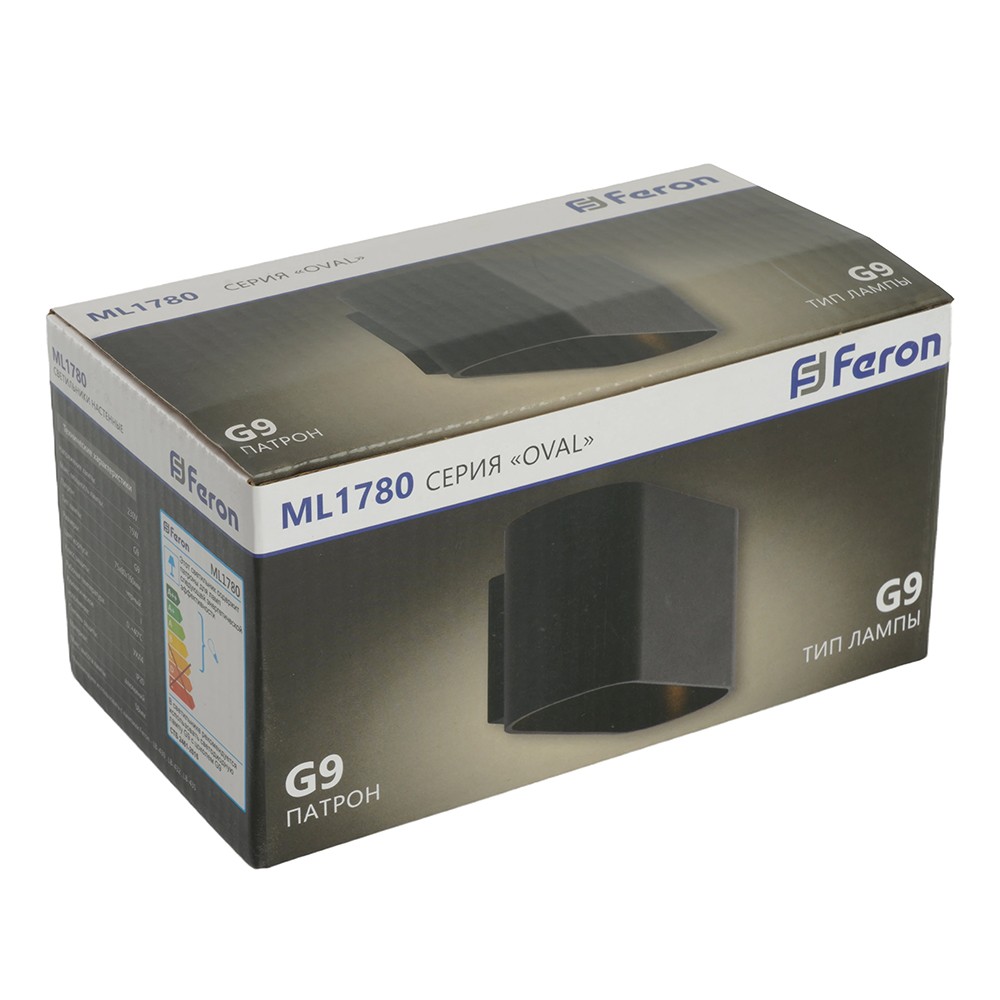 Накладные светодиодные светильники Светильник настенный Feron ML1780 Oval 5W чёрный 48435 
