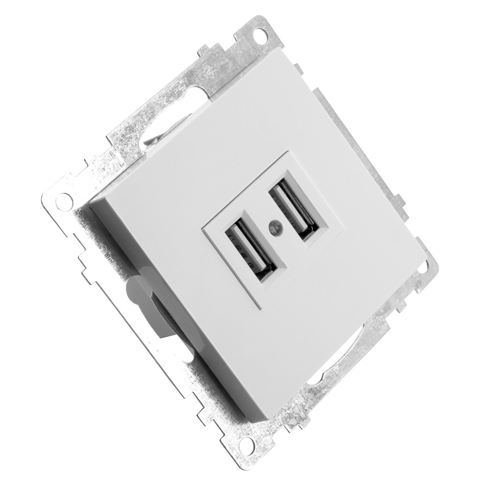 Катрин - Розетки и выключатели Stekker Розетка USB 2-местная STEKKER GLS10-7115-01 250B 21А Катрин белый 39686