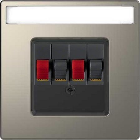 Merten D-Life Никель Аудио розетка 2 линии черная Merten D-Life никель