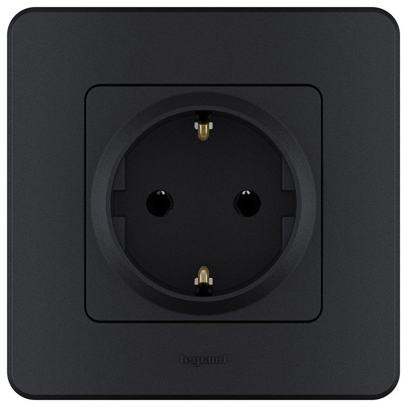 Legrand Inspiria Антрацит Розетка Legrand INSPIRIA Антрацит с заземлением 16 А 250 В 673723