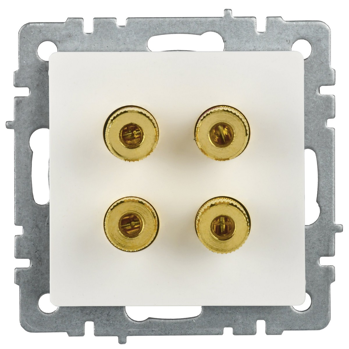 IEK Brite Белый Аудиорозетка IEK BRITE 4-местная РА10-БрБ белый BR-S40-K01