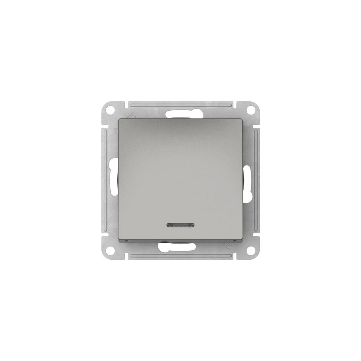 AtlasDesign Сталь Выключатель SE AtlasDesign Сталь 1-клавишный с подсветкой быстрозажим. клем. ATN000913S