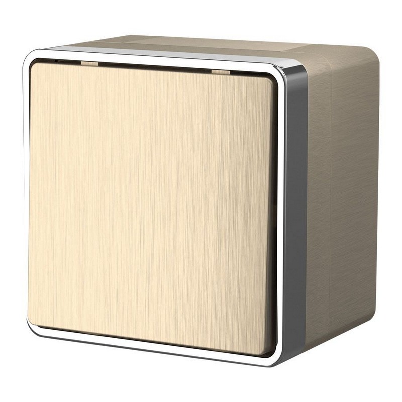 Werkel Gallant шампань рифленный Выключатель Werkel одноклавишный влагозащищенный Gallant (шампань рифленый) W5010210