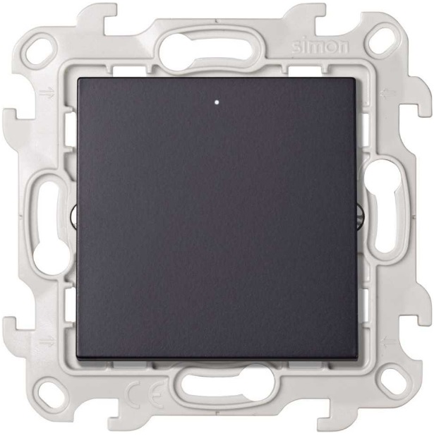 Розетки и выключатели Simon 24 Графит Однополюсный выключатель Simon 24 Графит с подсветкой 2420104-038