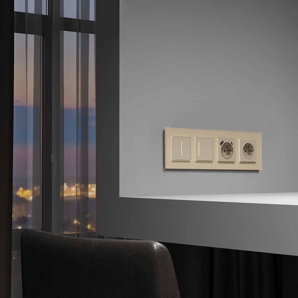 Werkel Шампань механизмы Умный сенсорный выключатель Werkel одноклавишный (шампань) W45130110