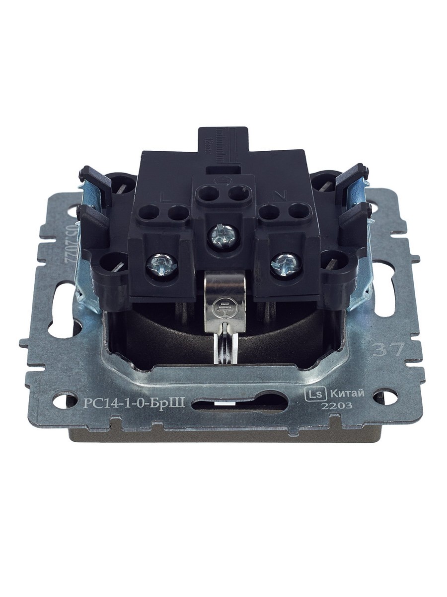 IEK Brite Шампань Розетка IEK BRITE с/з с шторками 16А РС14-1-0-БрШ шампань BR-R14-16-K37