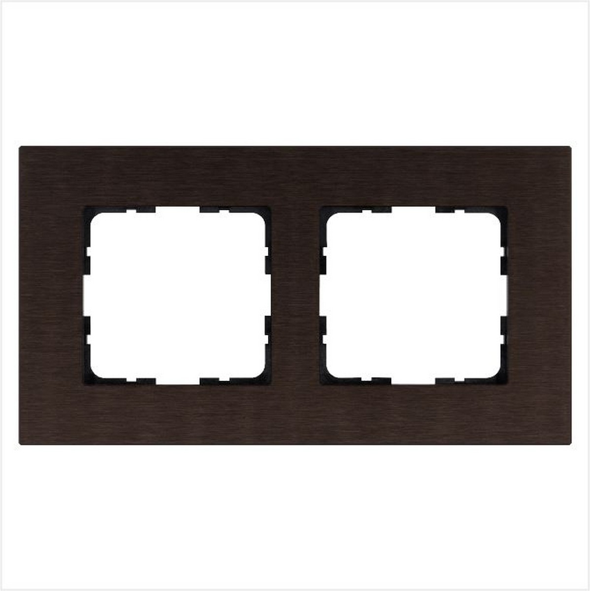 JASMART G - розетки и выключатели Рамка JASMART 2-постовая алюминий Brown METAL G1002AZ