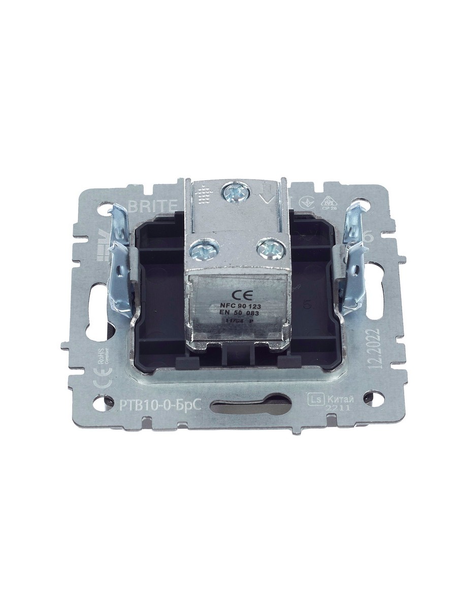 IEK Brite Сталь Розетка IEK BRITE TV проходная РТВ10-0-БрС сталь BR-A10-P-K46