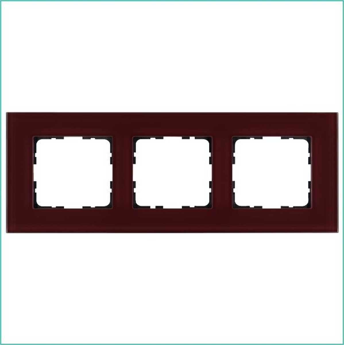 JASMART G - розетки и выключатели Рамка JASMART 4-постовая стекло Гранатовый GLASS G1004GH